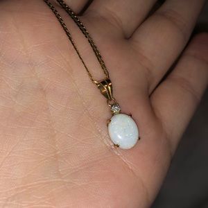 14k gold necklace with opal
